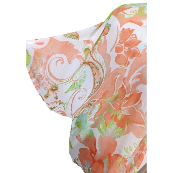 Chicos Size 2 US 12 Womens Kimono Top Sheer Open Floral Lightweight Boho Beachy - Picture 5 of 6